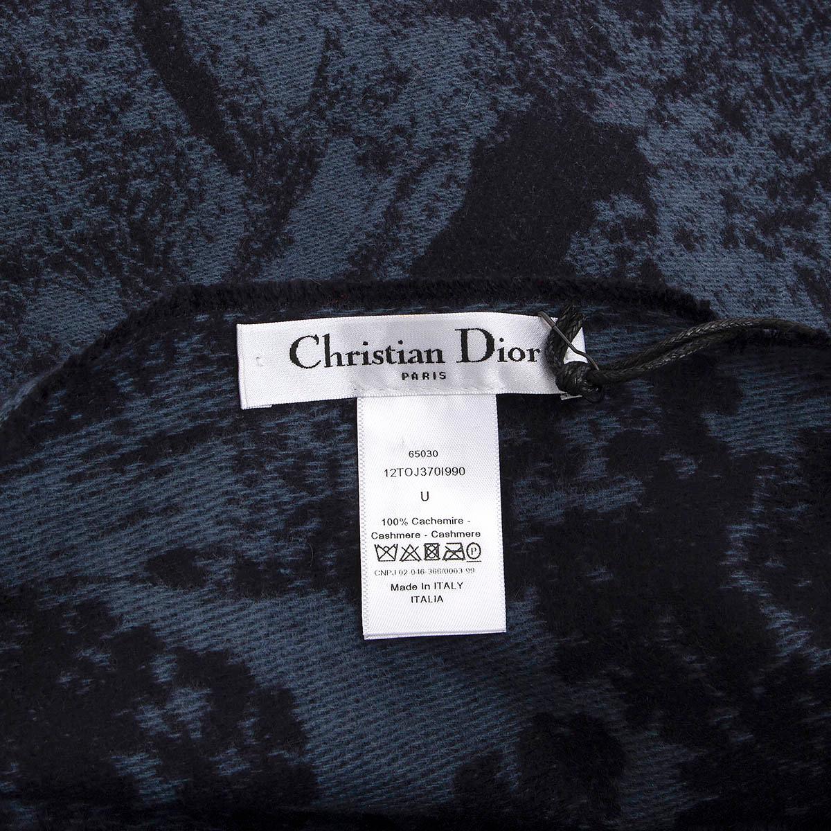Women's CHRISTIAN DIOR navy blue cashmere 2020 TOILE DE JOUY Poncho Jacket OS