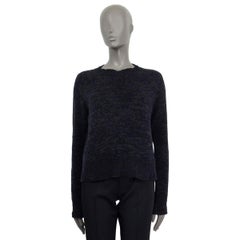 CHRISTIAN DIOR navy blue & grey cashmere J'ADIOR 8 Sweater 38 S