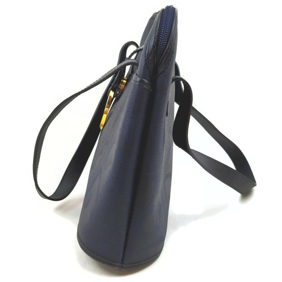 Christian Dior Navy Blue Lady Tote Shoulder Bag 862524 4