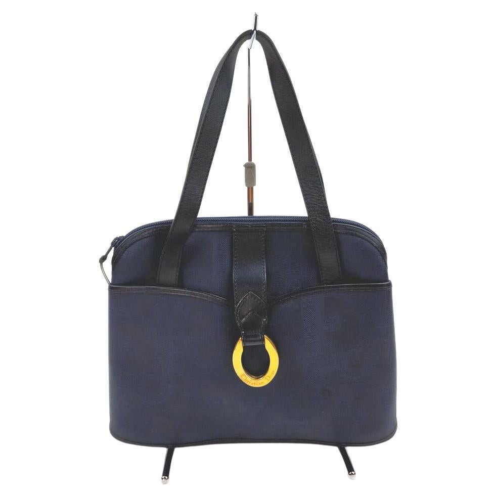 Christian Dior Navy Blue Lady Tote Shoulder Bag 862524