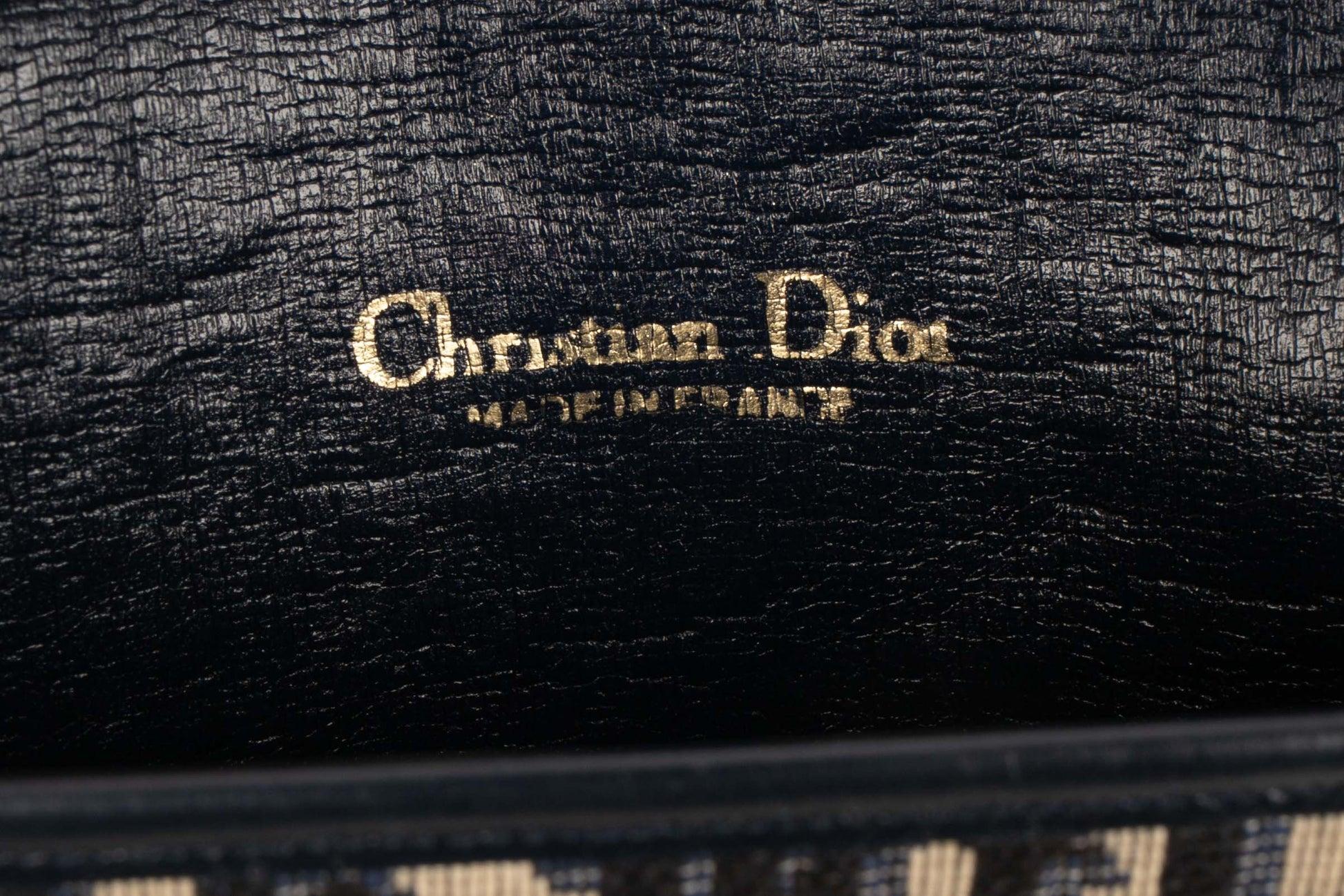 Christian Dior Navy-blue Leather Clutch and Monogrammed Canvas Bag 6