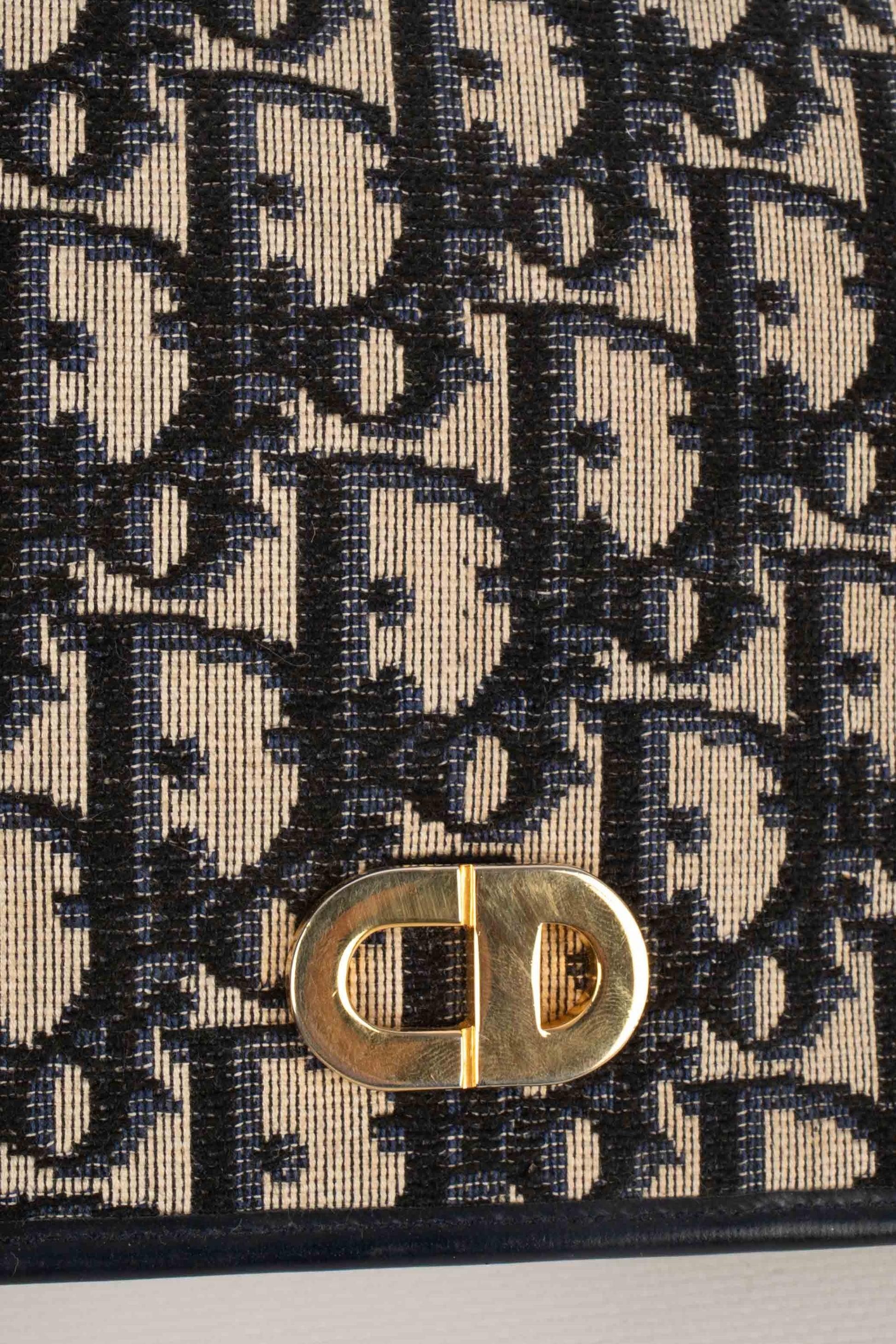Christian Dior Navy-blue Leather Clutch and Monogrammed Canvas Bag 3