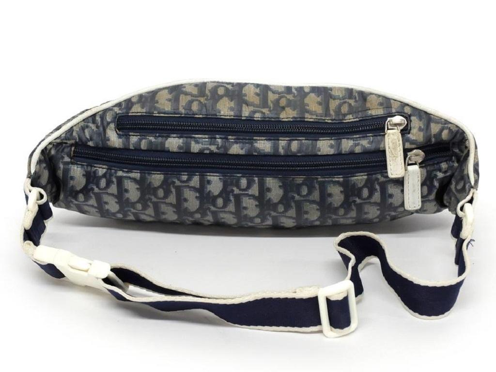 Women's Christian Dior Navy Blue Monogram Trotter No. 2 Bumbag Waist Pouch Fanny Pack  For Sale