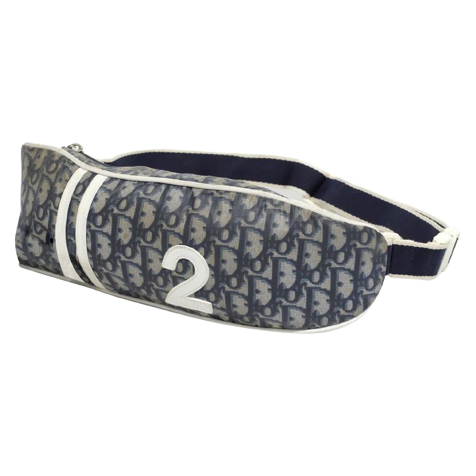 Christian Dior Marineblauer Monogramm Trotter Nr. 2 Gürteltasche Taille Beutel Fanny Pack im Angebot