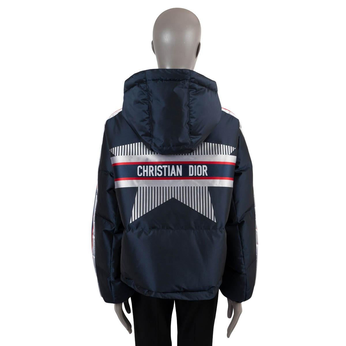 Women's CHRISTIAN DIOR navy blue nylon 2021 DIORALPS DOWN SKI Jacket M For Sale