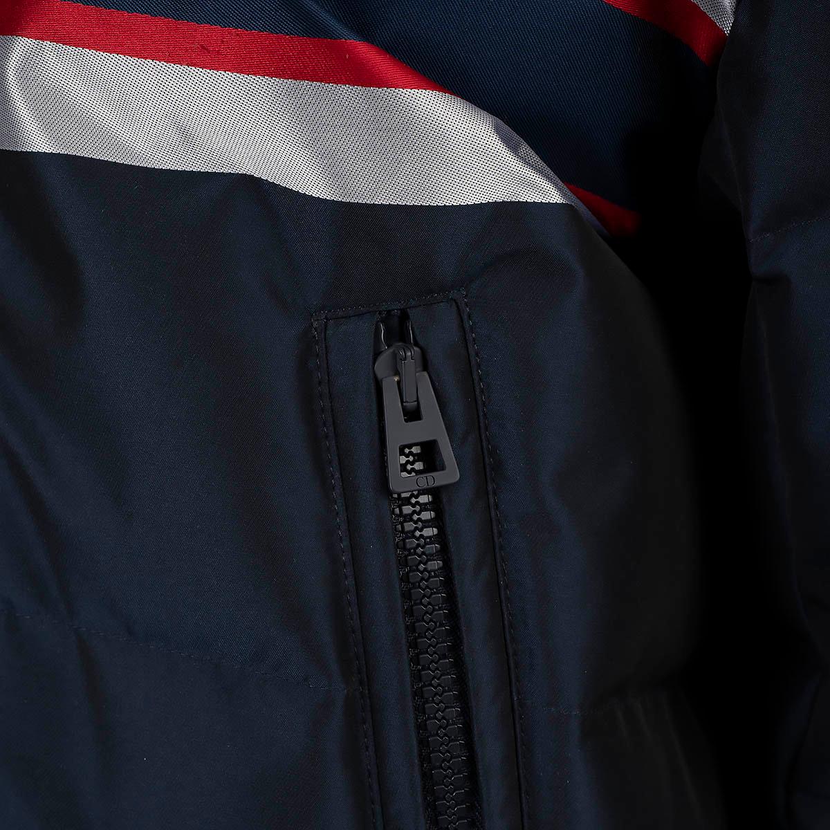 CHRISTIAN DIOR navy blue nylon 2021 DIORALPS DOWN SKI Jacket M For Sale 2