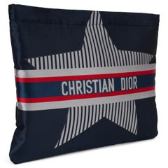 CHRISTIAN DIOR navy blue nylon 2021 DIORALPS ZIP POUCH Case Bag