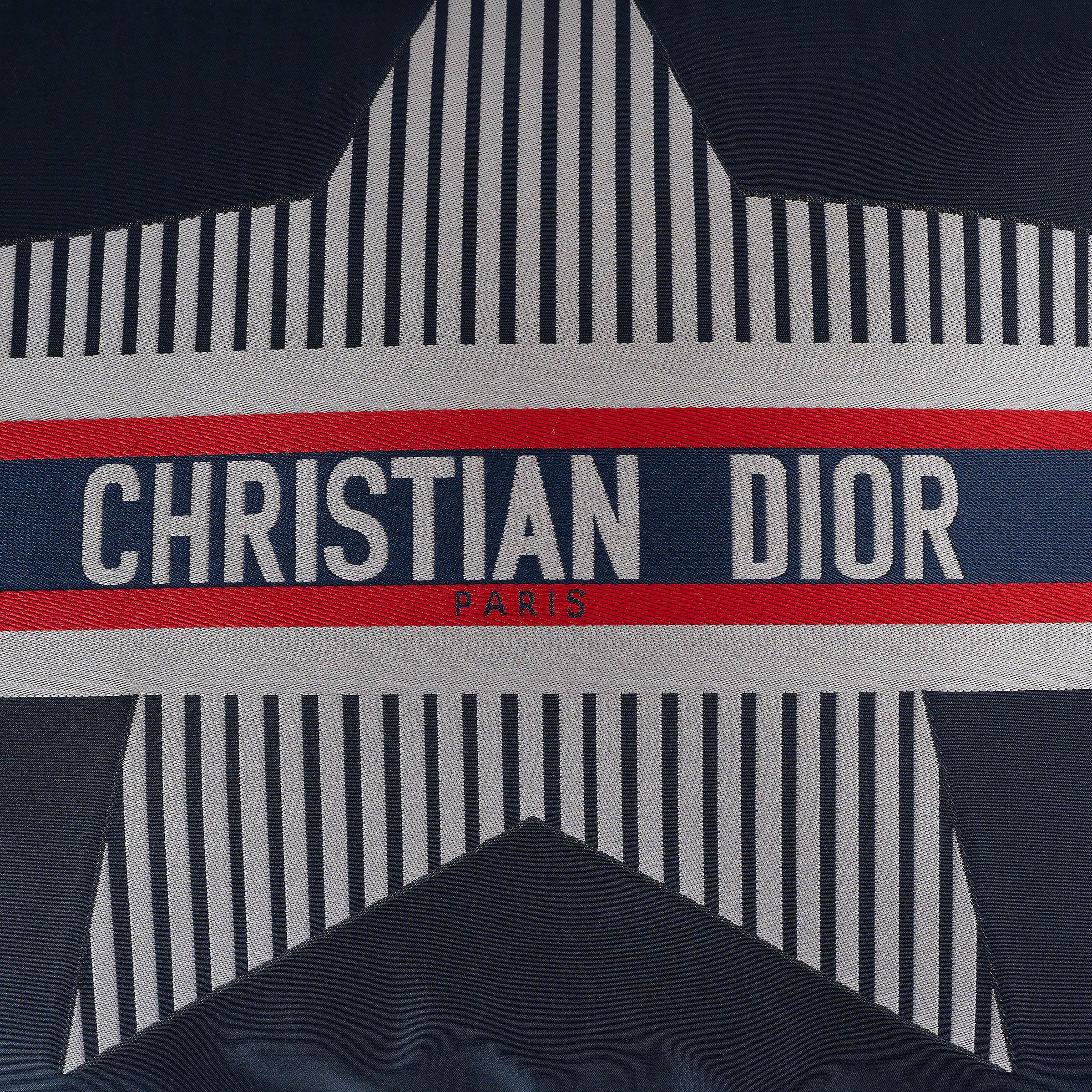 CHRISTIAN DIOR navy blue nylon 2021 DIORALPS ZIP POUCH Case Bag For Sale 2