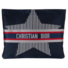 CHRISTIAN DIOR navy blue nylon 2021 DIORALPS ZIP POUCH Case Bag