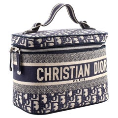 Christian Dior Navy Blue Oblique Canvas DiorTravel Vanity Case