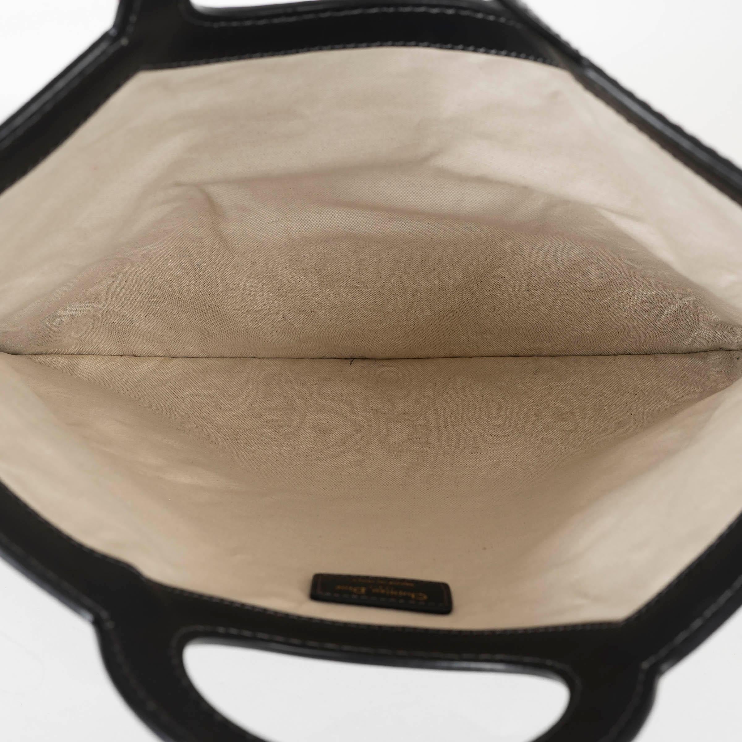 CHRISTIAN DIOR azul marino OBLIQUE CANVAS FOLD-OVER Clutch Tote Bag en venta 2