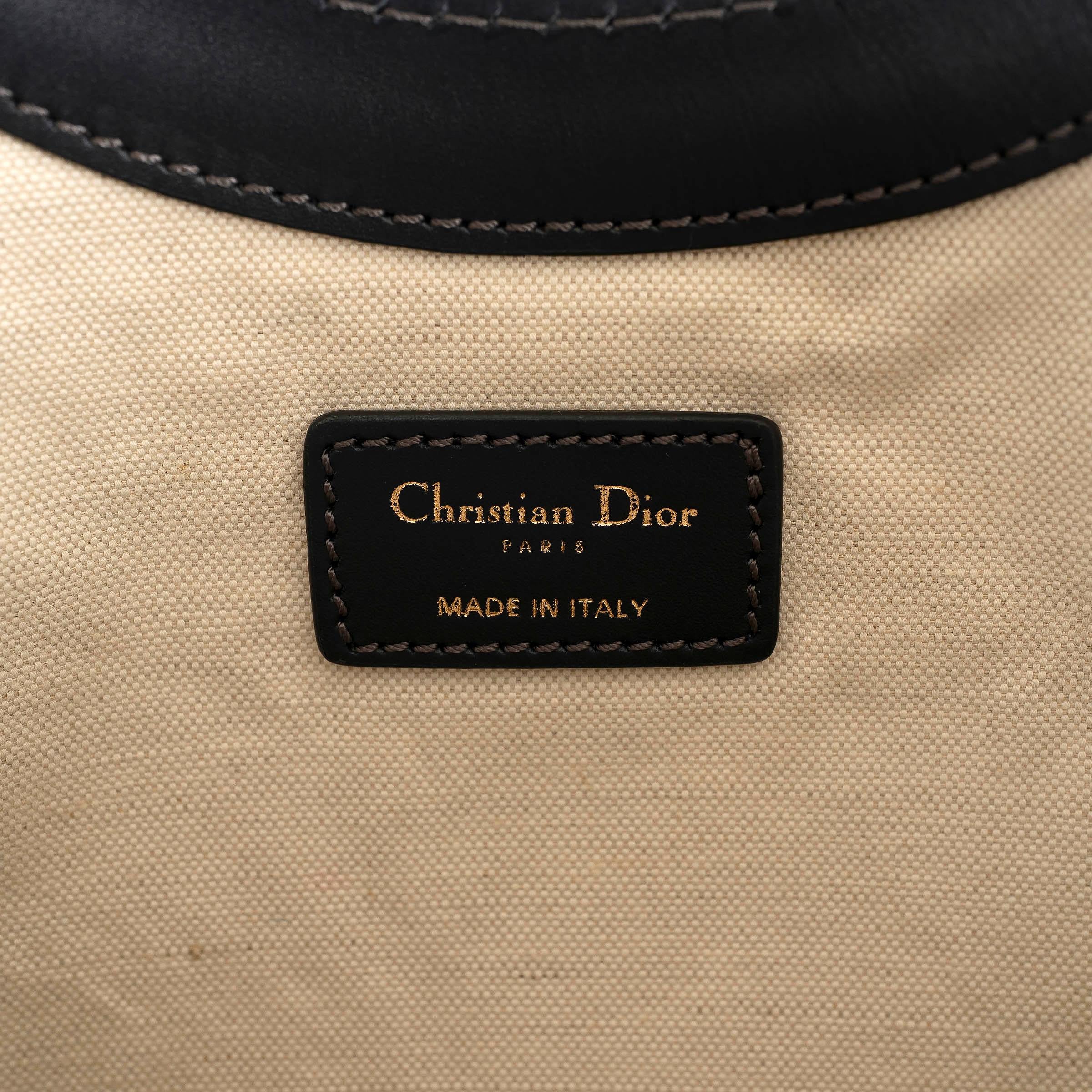 CHRISTIAN DIOR azul marino OBLIQUE CANVAS FOLD-OVER Clutch Tote Bag en venta 3