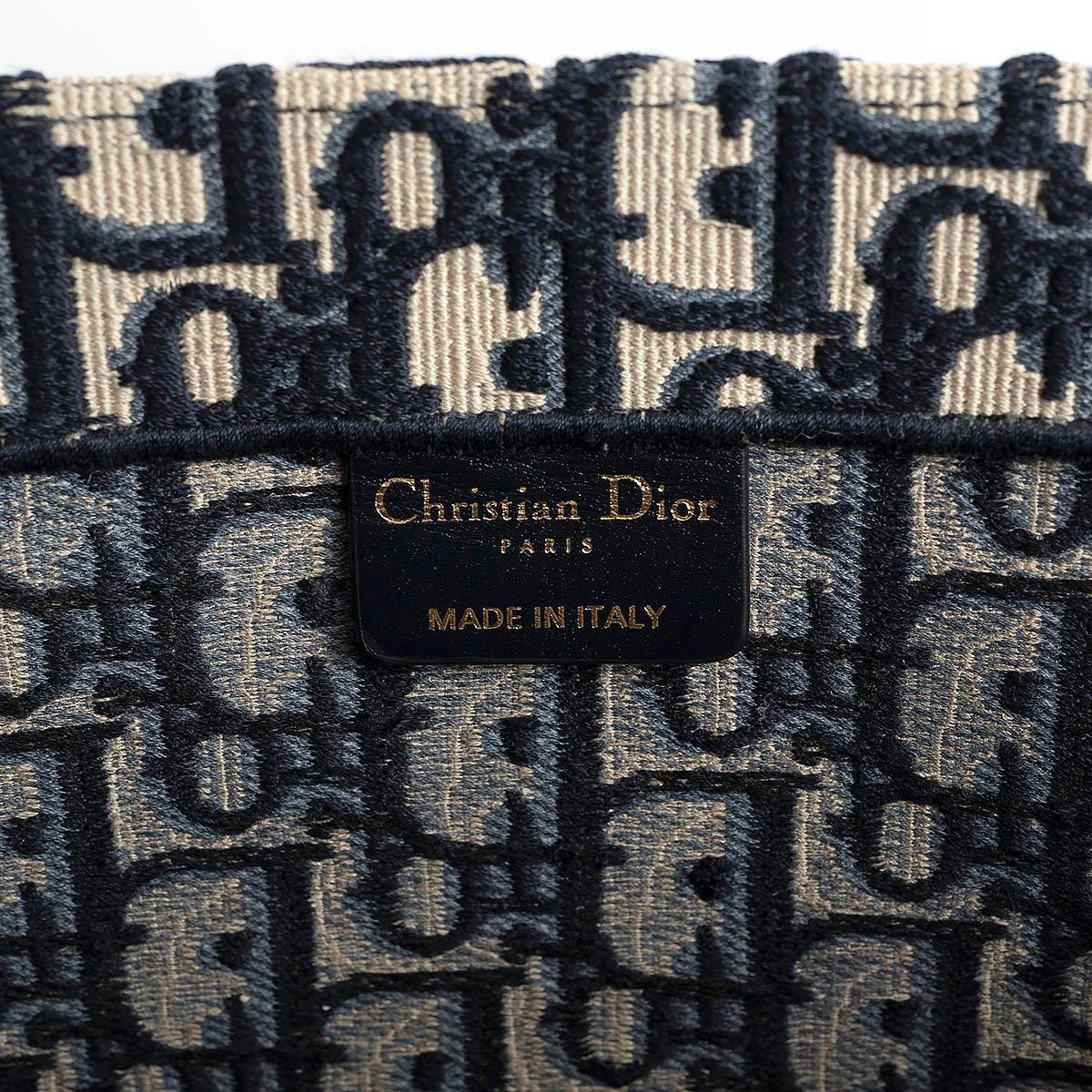 CHRISTIAN DIOR grand sac TOTE BOOK TOTE bleu marine en toile oblique en vente 4