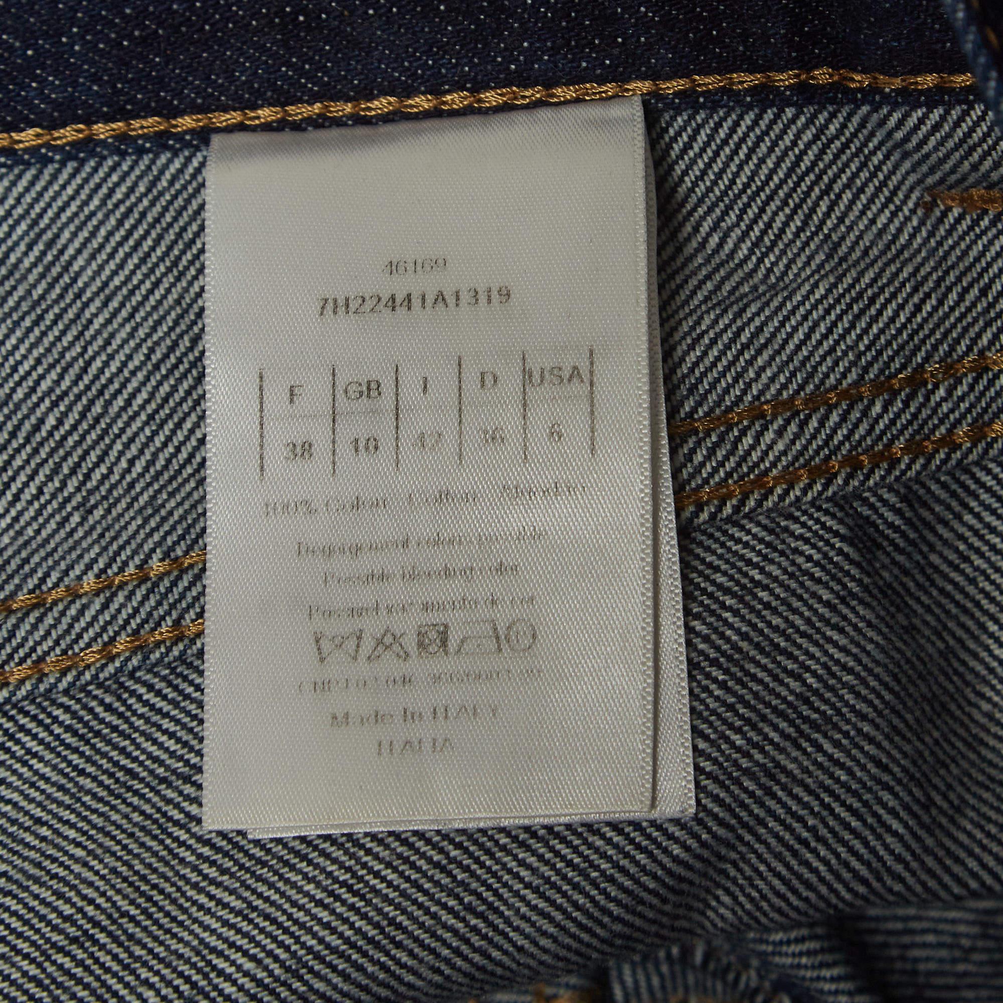 Christian Dior Marineblau Raw Edge Denim Jeans M Taille 34