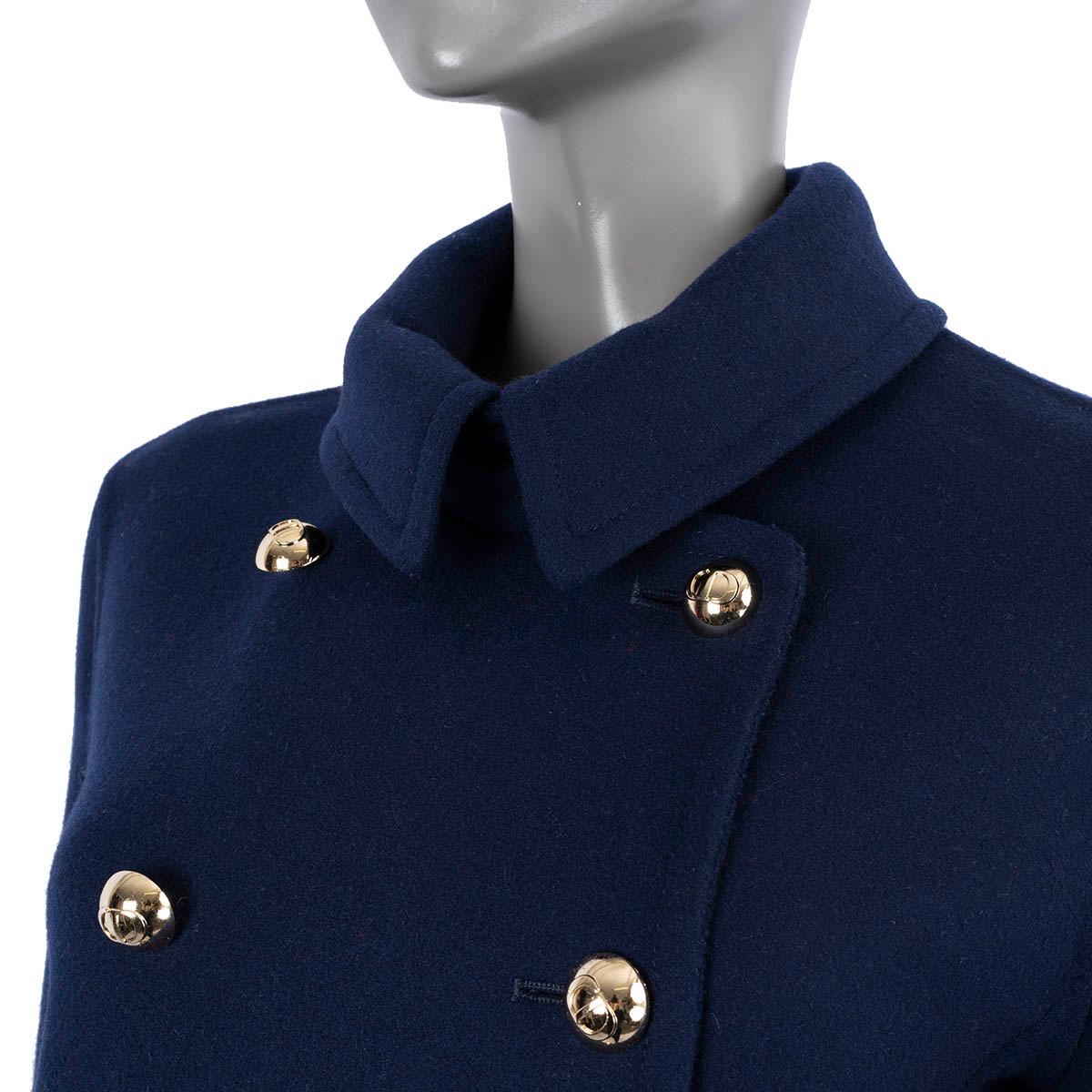 Women's CHRISTIAN DIOR navy blue & red cashmere 2021 DOUBLE BREASTED Coat Jacket 36 XS For Sale