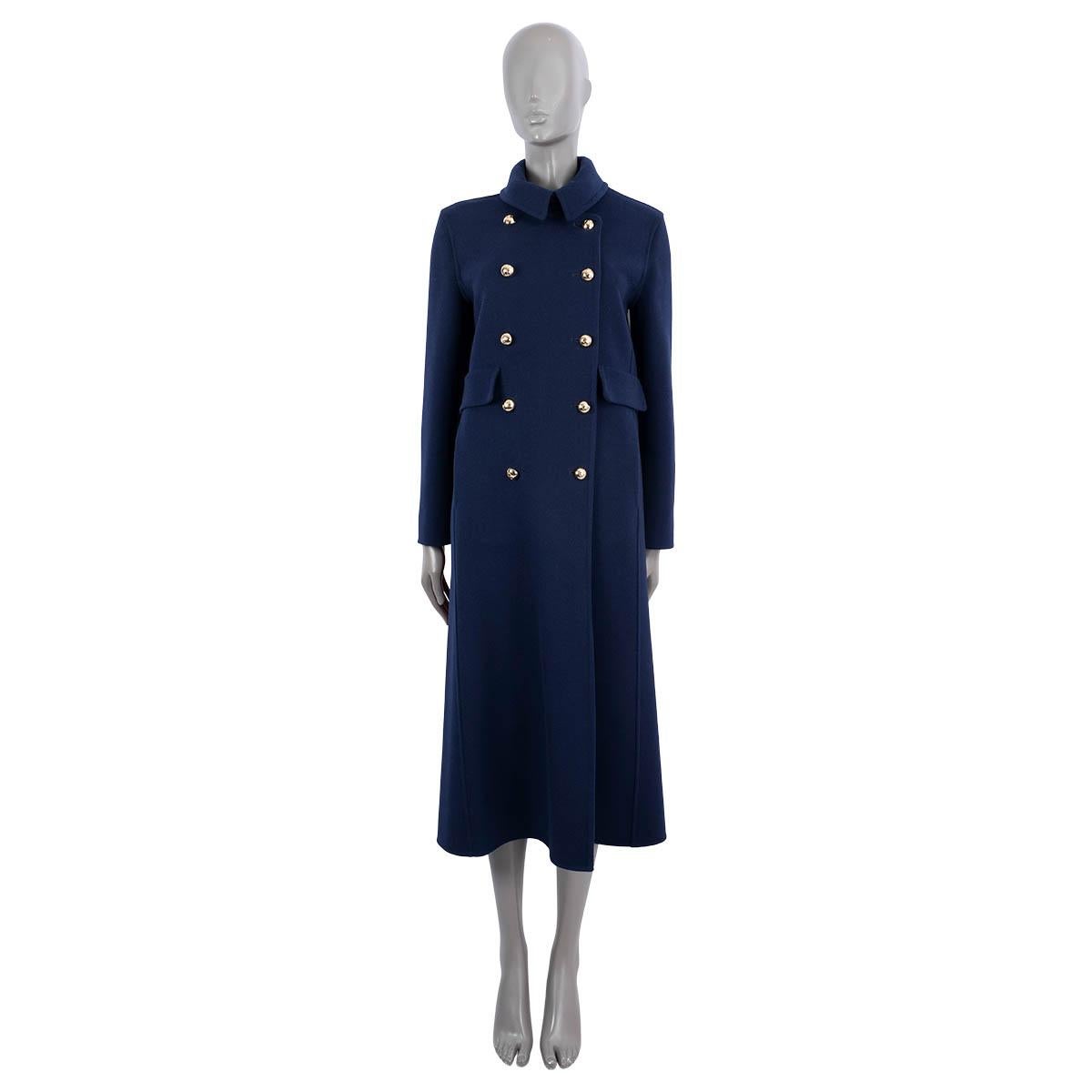 CHRISTIAN DIOR navy blue & red cashmere 2021 DOUBLE BREASTED Coat Jacket 36 XS For Sale
