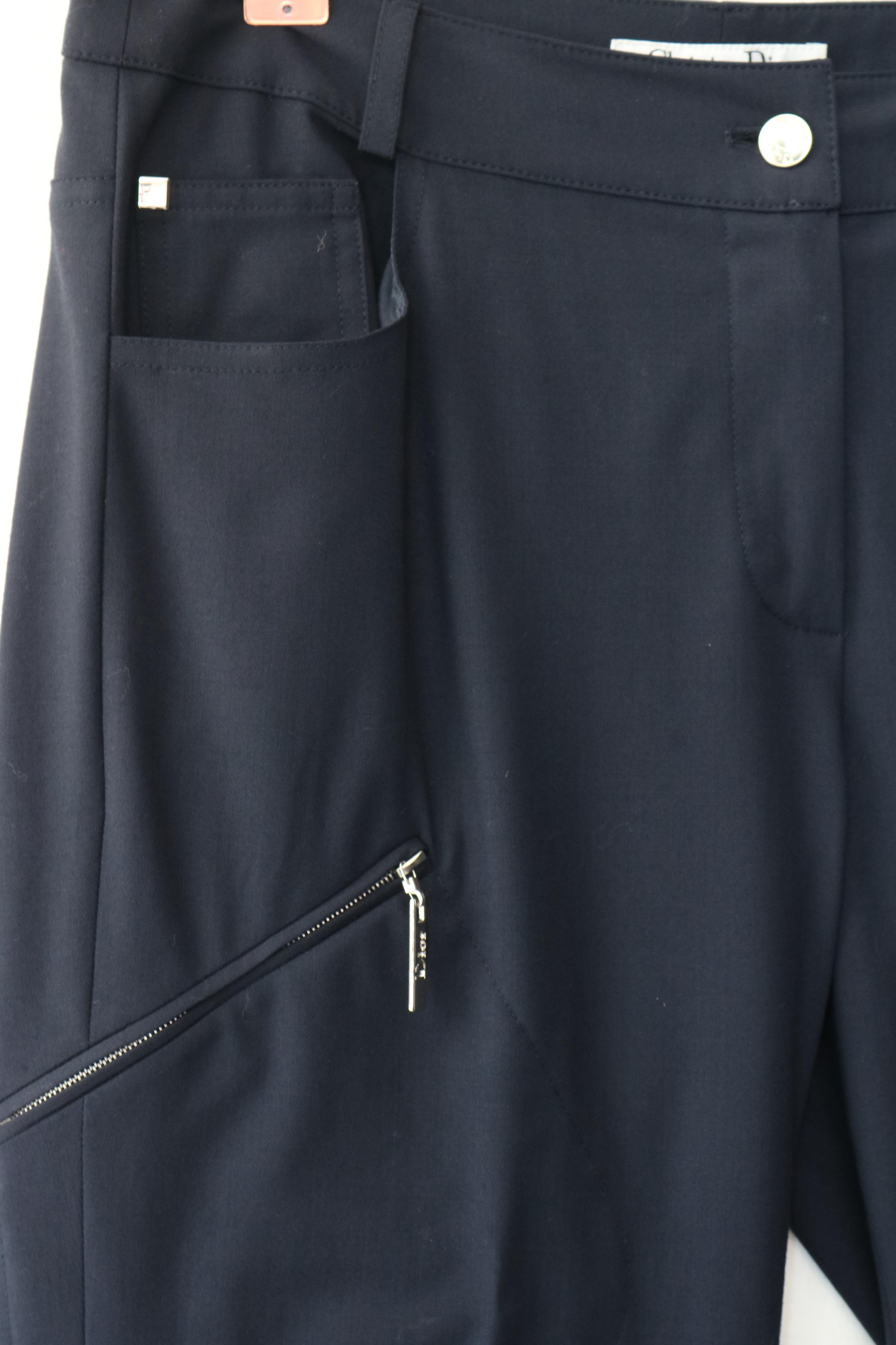 Christian Dior Ensemble veste et pantalon bleu marine Taille 6  en vente 6