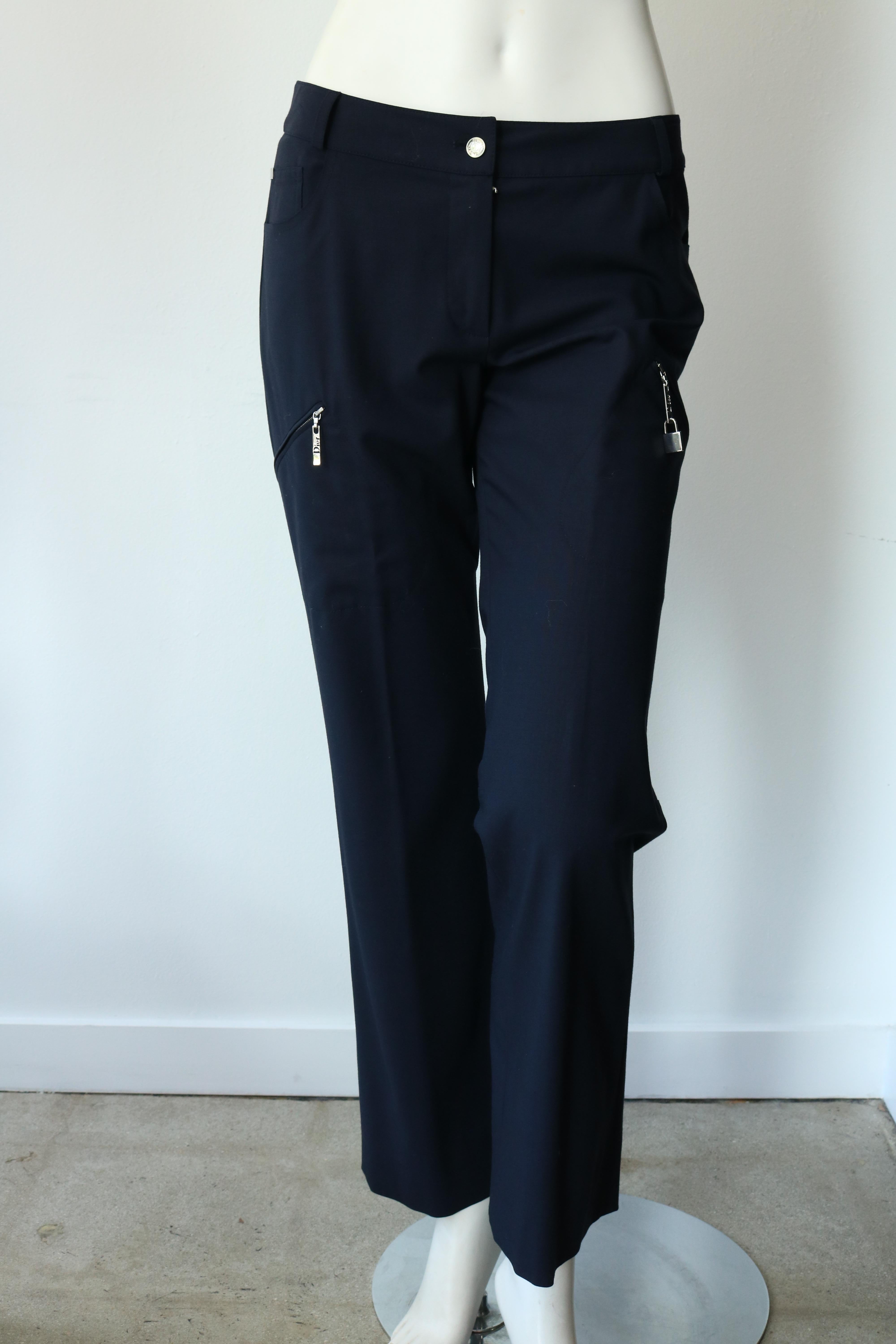 Christian Dior Navy Blue Jacket and Trouser Ensemble Size US 6  For Sale 8