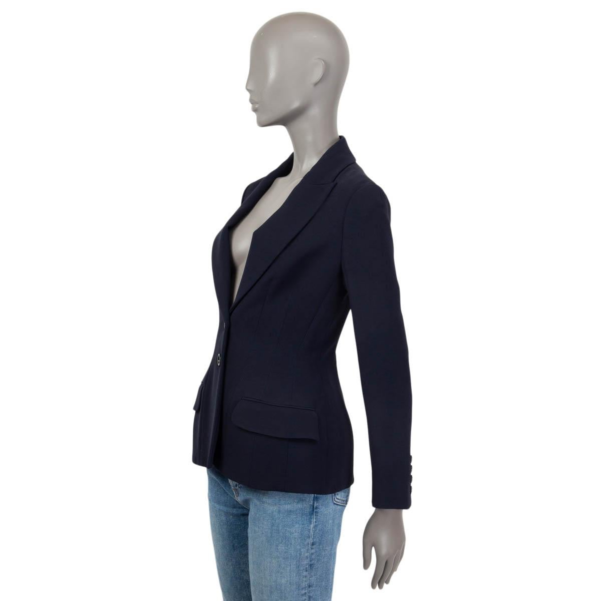 Women's CHRISTIAN DIOR navy blue silk 2013 CRUISE Blazer Jacket 40 M For Sale
