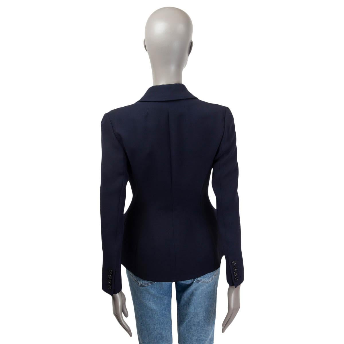 CHRISTIAN DIOR navy blue silk 2013 CRUISE Blazer Jacket 40 M For Sale 1