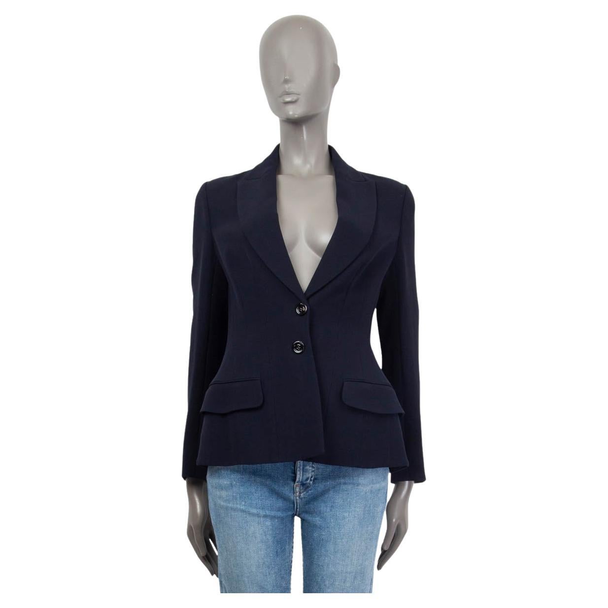 CHRISTIAN DIOR navy blue silk 2013 CRUISE Blazer Jacket 40 M For Sale