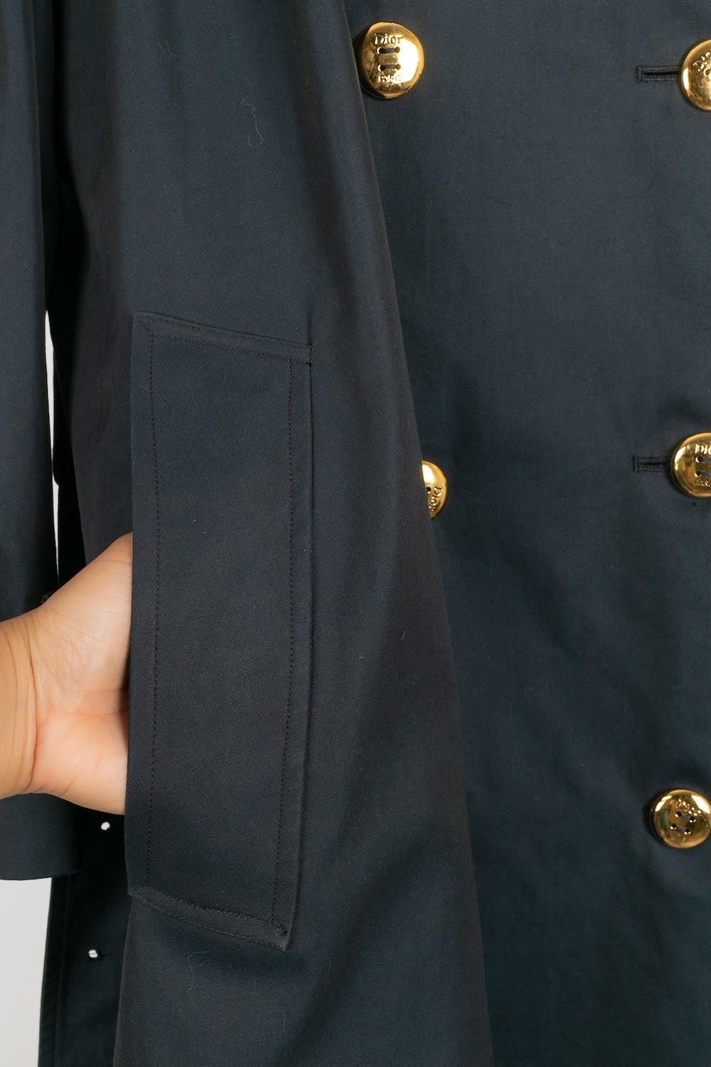 Christian Dior Navy Blue Trench Coat For Sale 7