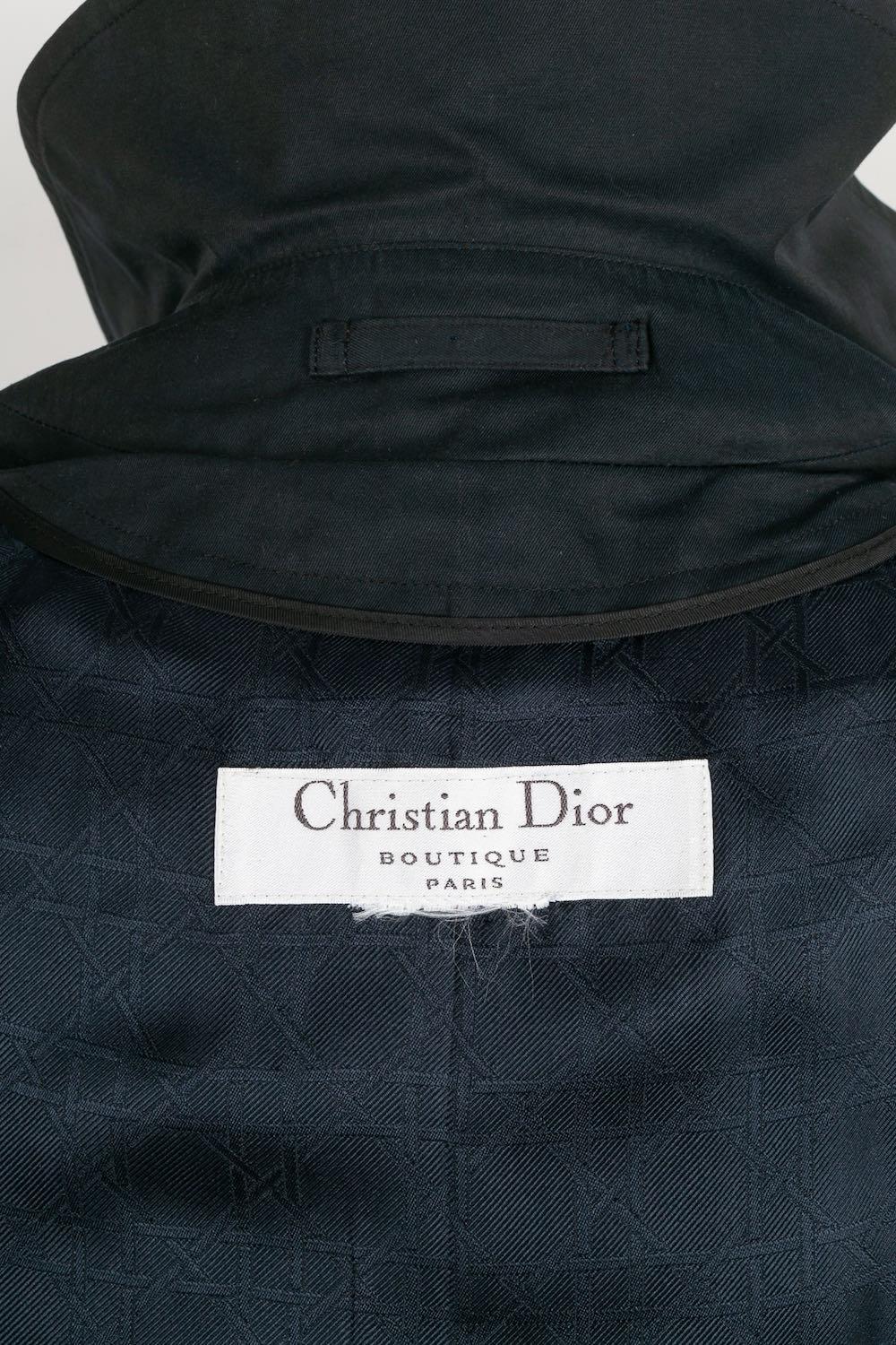 Christian Dior Navy Blue Trench Coat For Sale 8