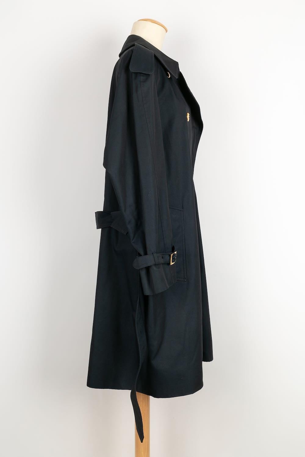 Black Christian Dior Navy Blue Trench Coat For Sale