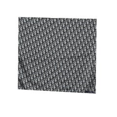 Christian Dior Navy Blue Trotter Printed Tie Detail Silk Scarf