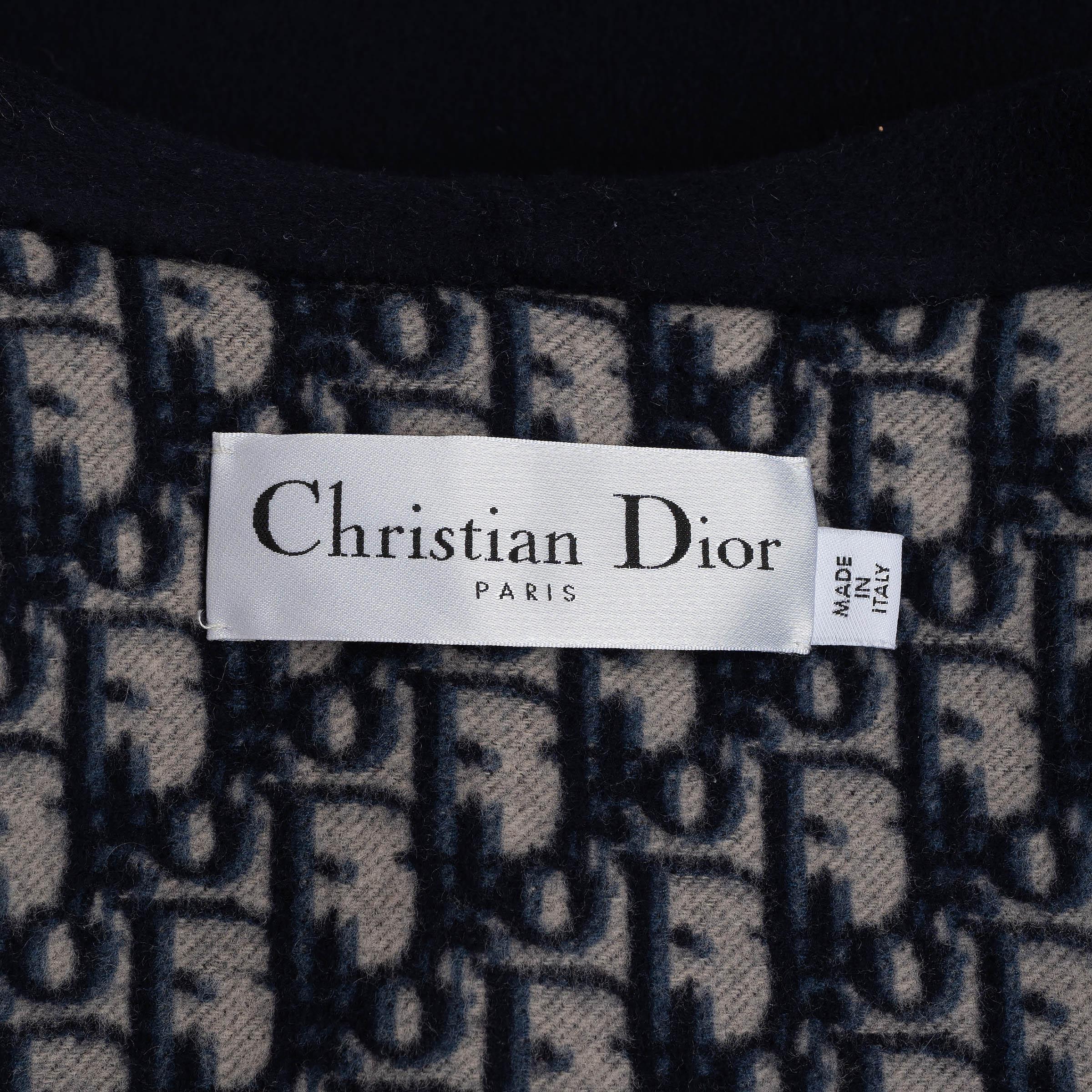 CHRISTIAN DIOR navy blue wool 2022 DOUBLE FACE BELTED Vest Jacket 36 XS For Sale 2