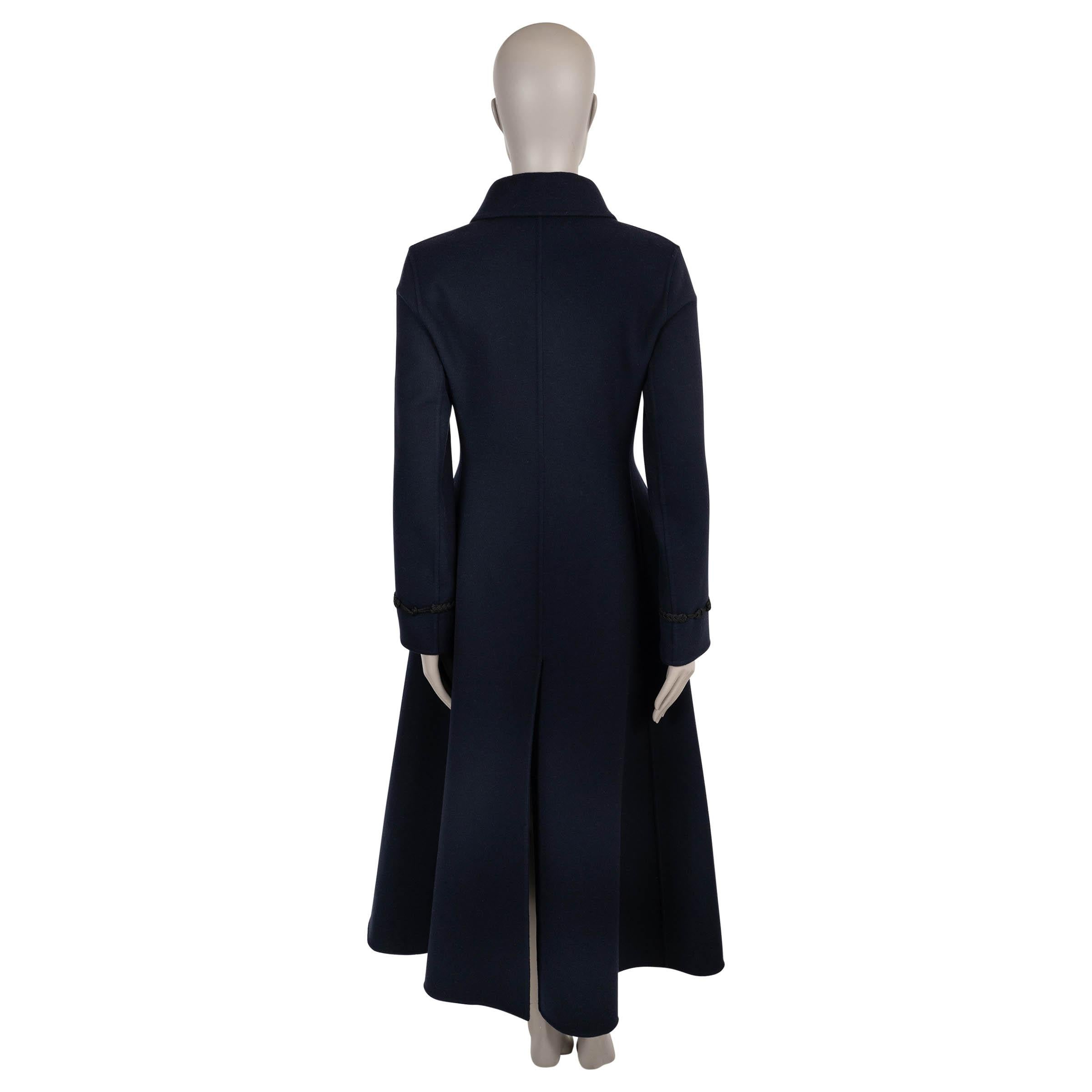 CHRISTIAN DIOR azul marino lana 2023 DOBLE PECHO MILITAR Abrigo Chaqueta 38 S Negro en venta