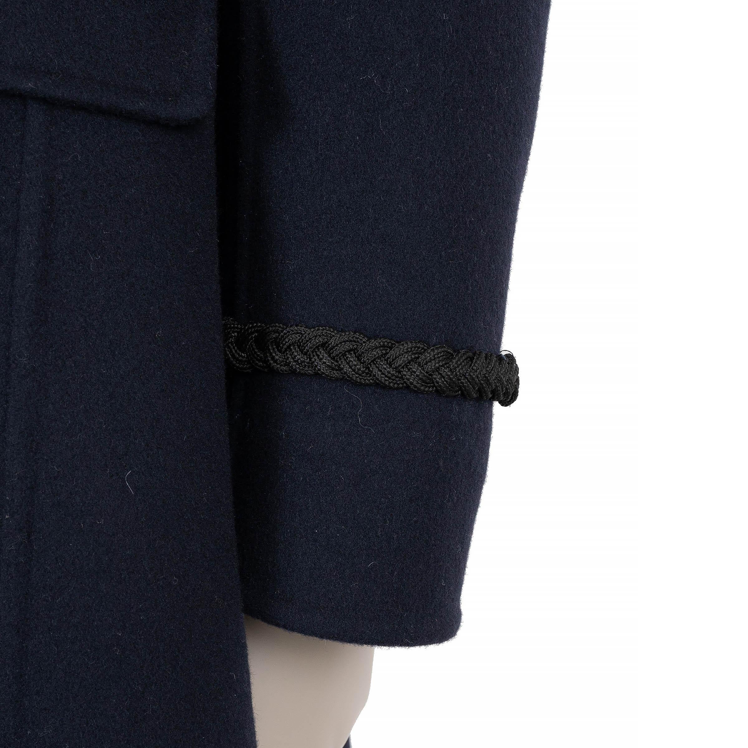 CHRISTIAN DIOR azul marino lana 2023 DOBLE PECHO MILITAR Abrigo Chaqueta 38 S en venta 1