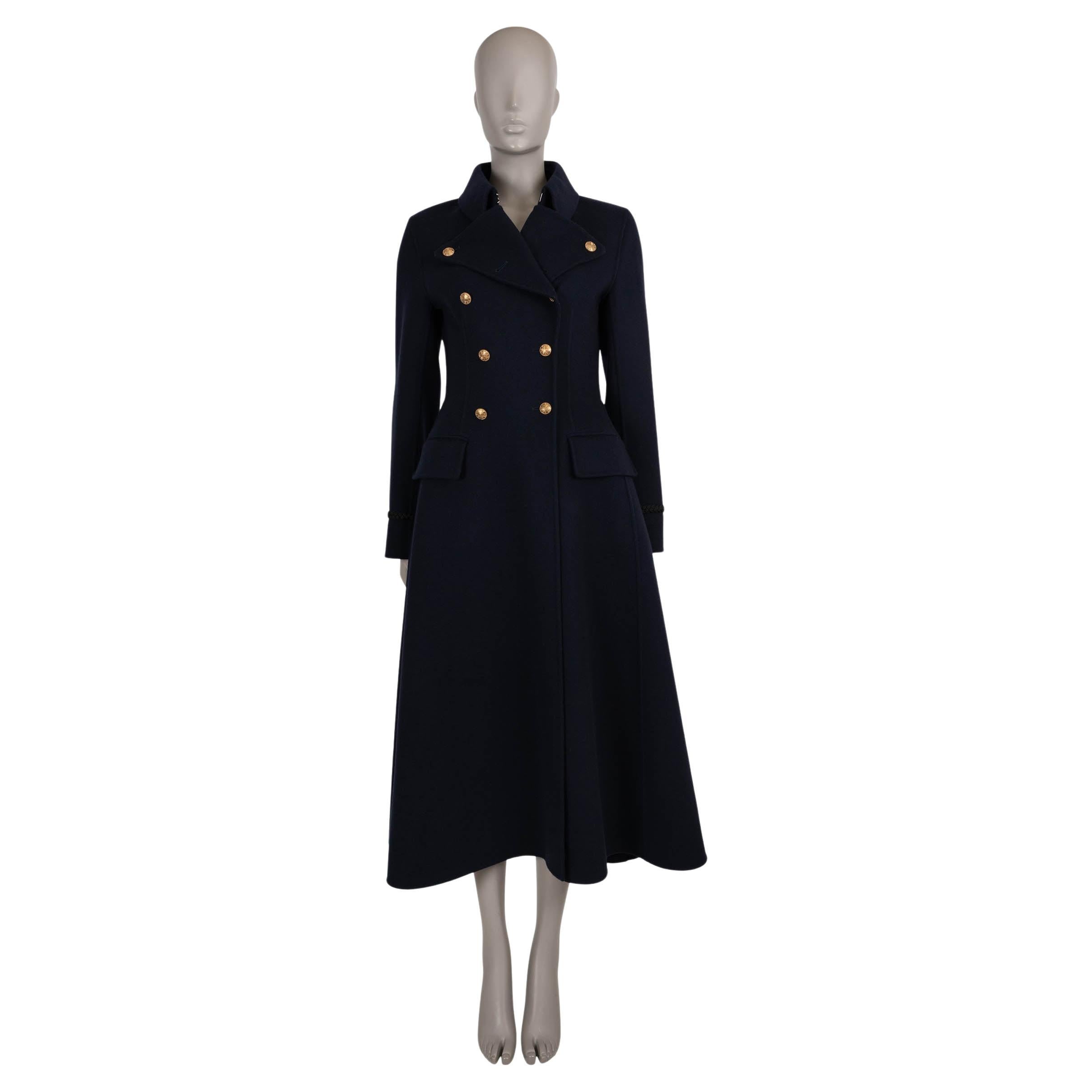 CHRISTIAN DIOR marineblau Wolle 2023 DOUBLE BREASTED MILITARY Mantel Jacke 38 S