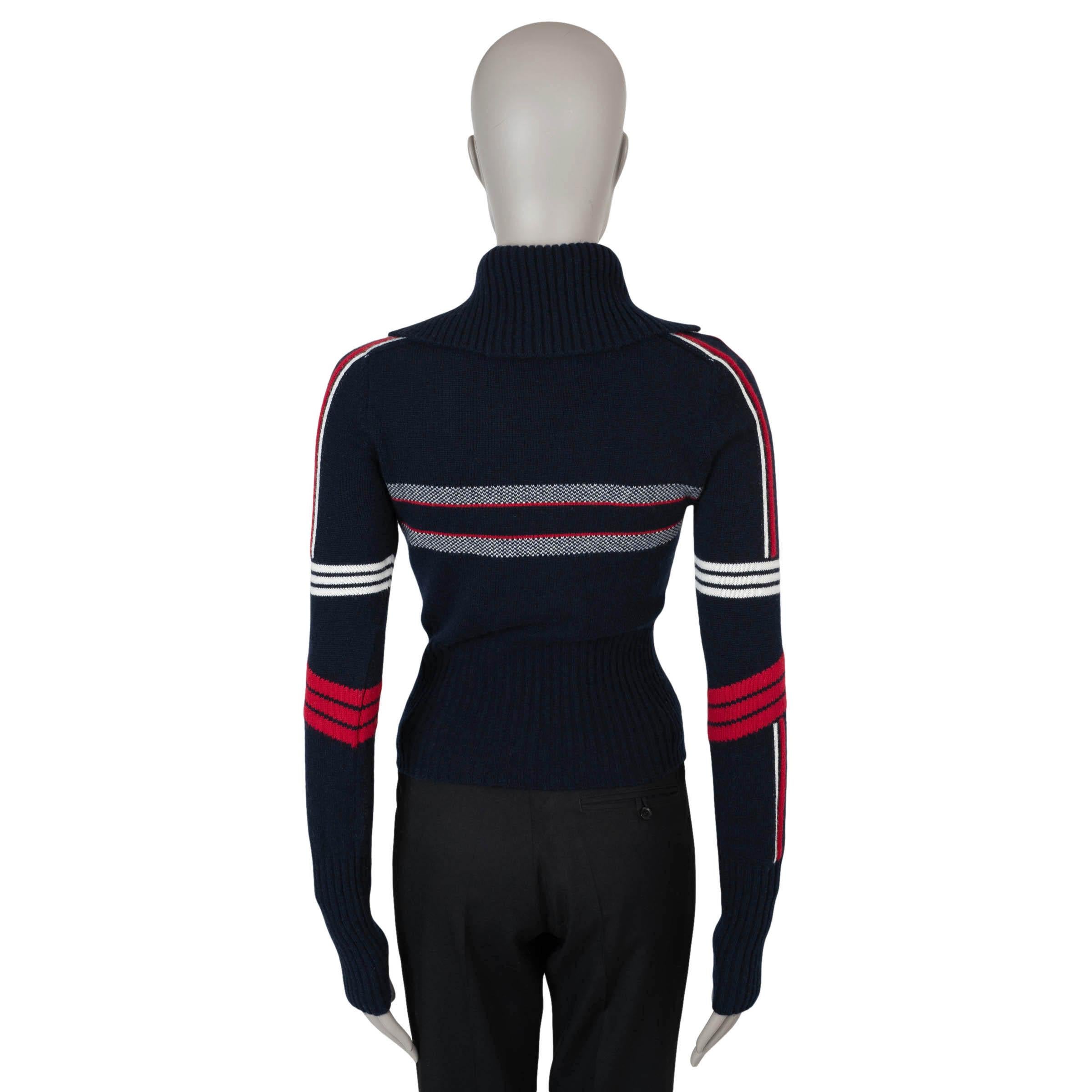 Black CHRISTIAN DIOR navy blue wool & cashmere 2021 DIORALPS Sweater 38 S For Sale
