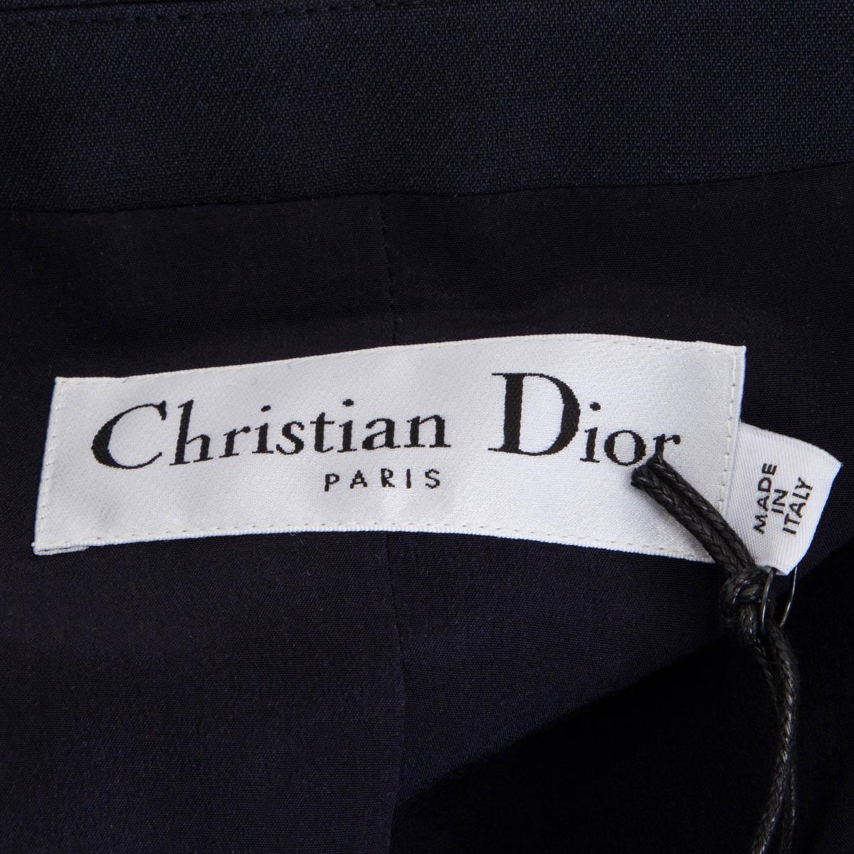 Women's CHRISTIAN DIOR navy blue wool & silk 2019 PORTRAIT BAR Blazer Jacket 38 S