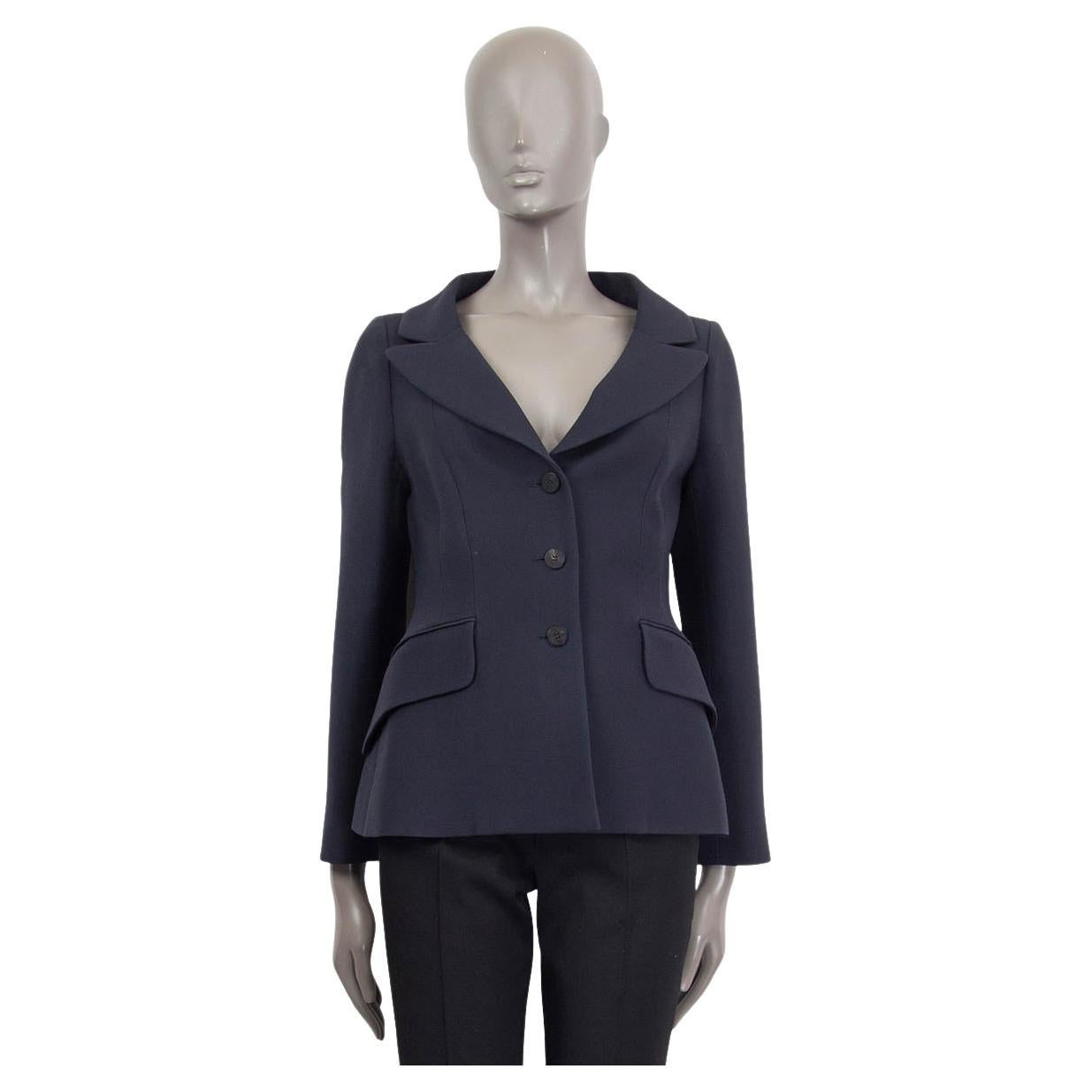 CHRISTIAN DIOR navy blue wool and silk 2019 PORTRAIT BAR Blazer Jacket 38 S