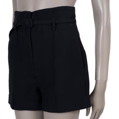 CHRISTIAN DIOR navy blue wool & silk 2023 BELTED Shorts Pants 36 XS
