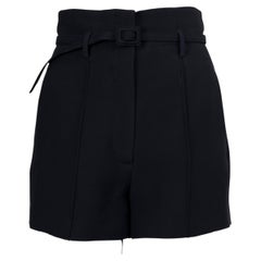 CHRISTIAN DIOR navy blue wool & silk 2023 BELTED Shorts Pants 36 XS