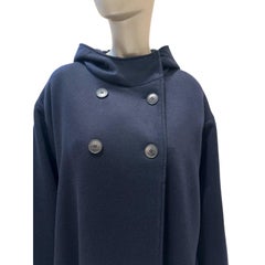 Christian Dior Navy Cashmere Hooded Oversized Coat Sz.38
