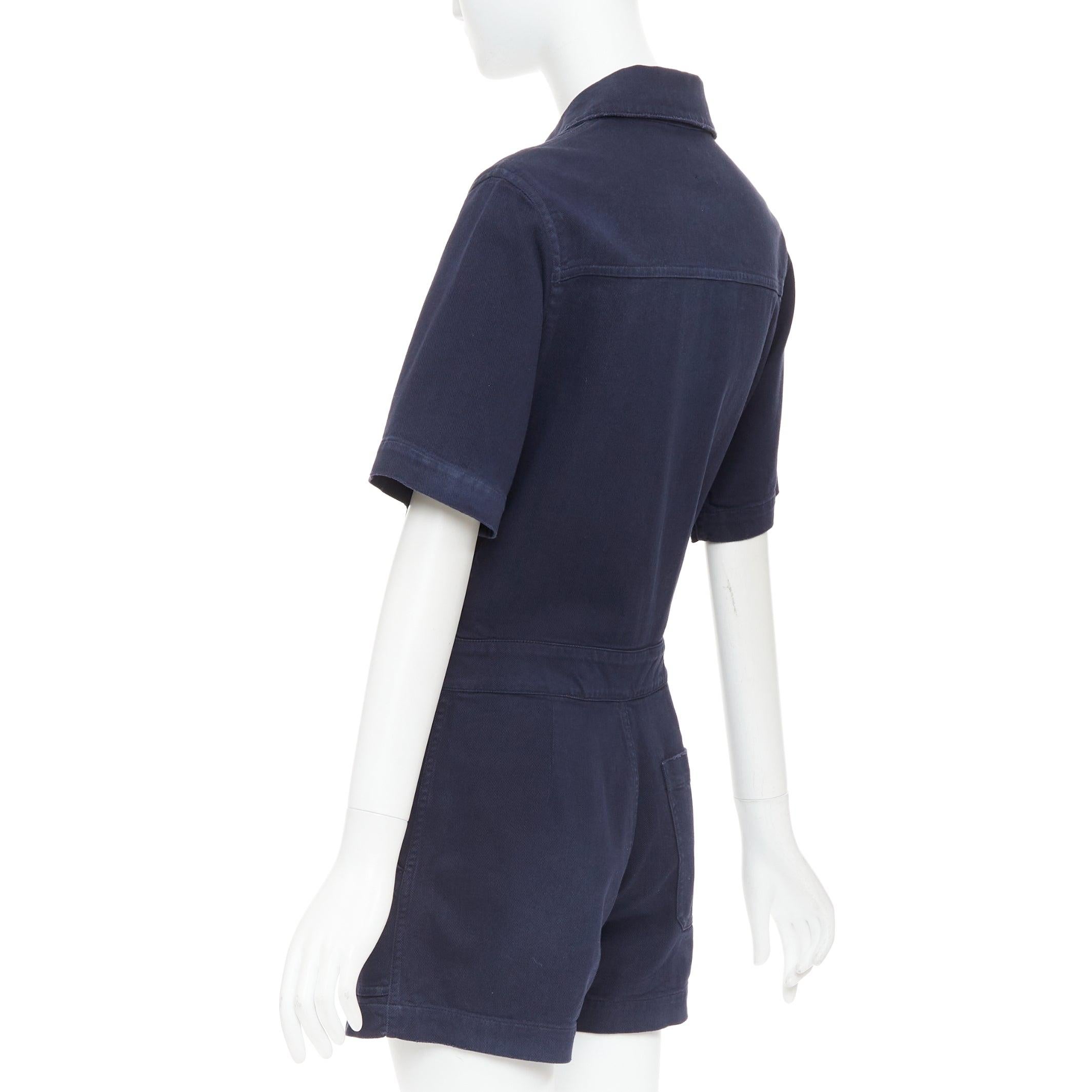 Christian Dior in cotone navy CD bee cargo playsuit pagliaccetto FR34 XS in vendita 1
