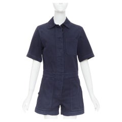 CHRISTIAN DIOR bleu marine coton CD abeille grenouillère cargo FR34 XS