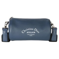 Christian Dior Navy Cowhide Atelier Roller Pouch