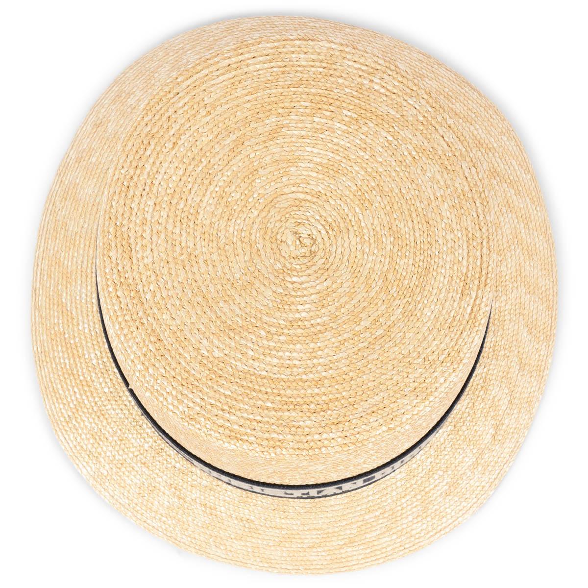 CHRISTIAN DIOR marineblauer DIORESORT D-BOBBY SMALL BRIM STRAW Hut 58 1