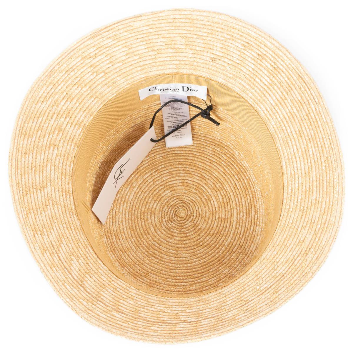 CHRISTIAN DIOR marineblauer DIORESORT D-BOBBY SMALL BRIM STRAW Hut 58 2