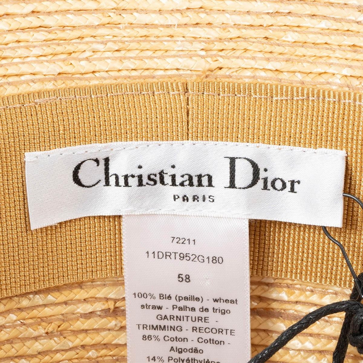 CHRISTIAN DIOR marineblauer DIORESORT D-BOBBY SMALL BRIM STRAW Hut 58 4