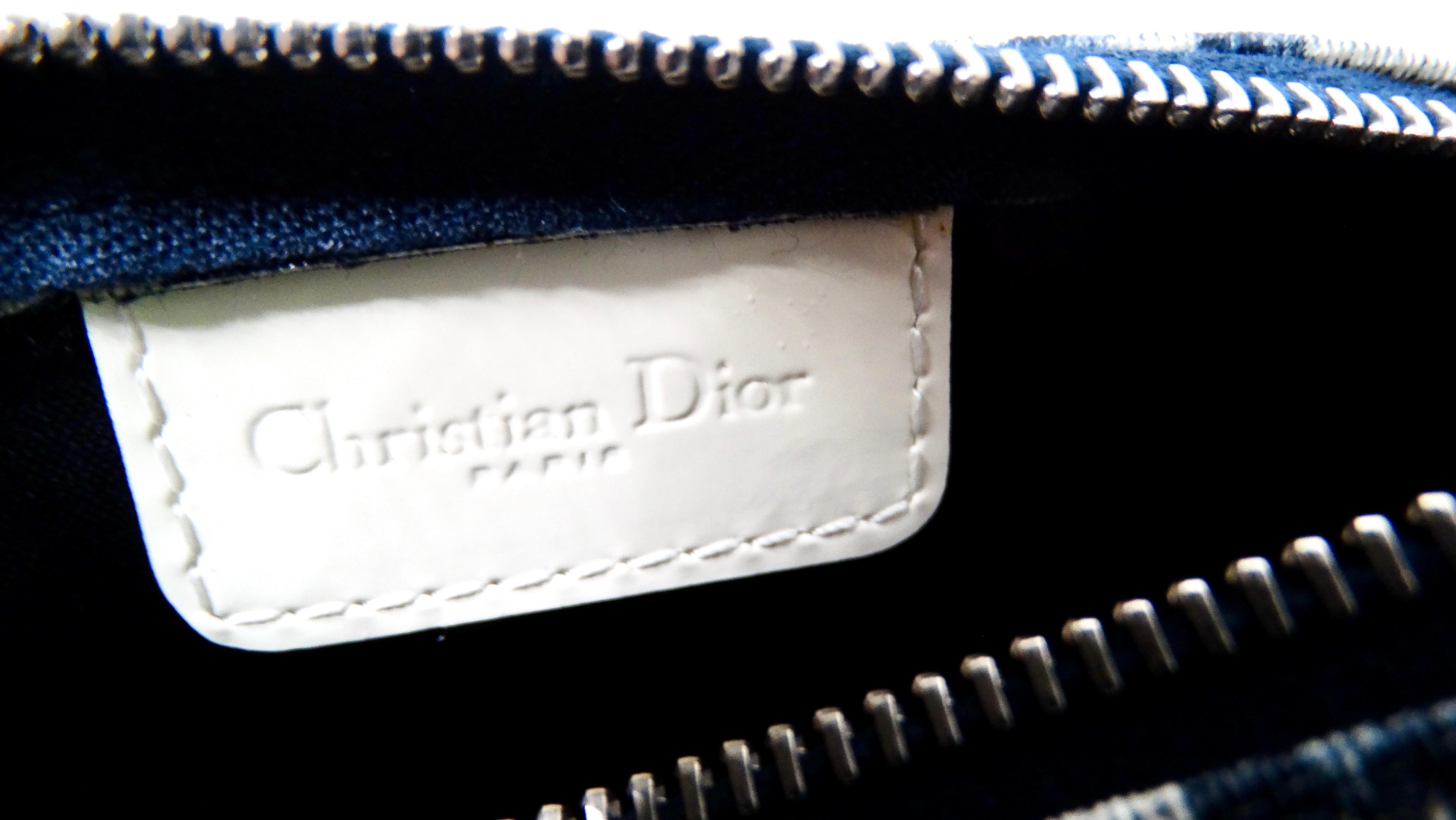 Christian Dior Navy Diorissimo Trotter Pouchette circa Y2K in vendita 3