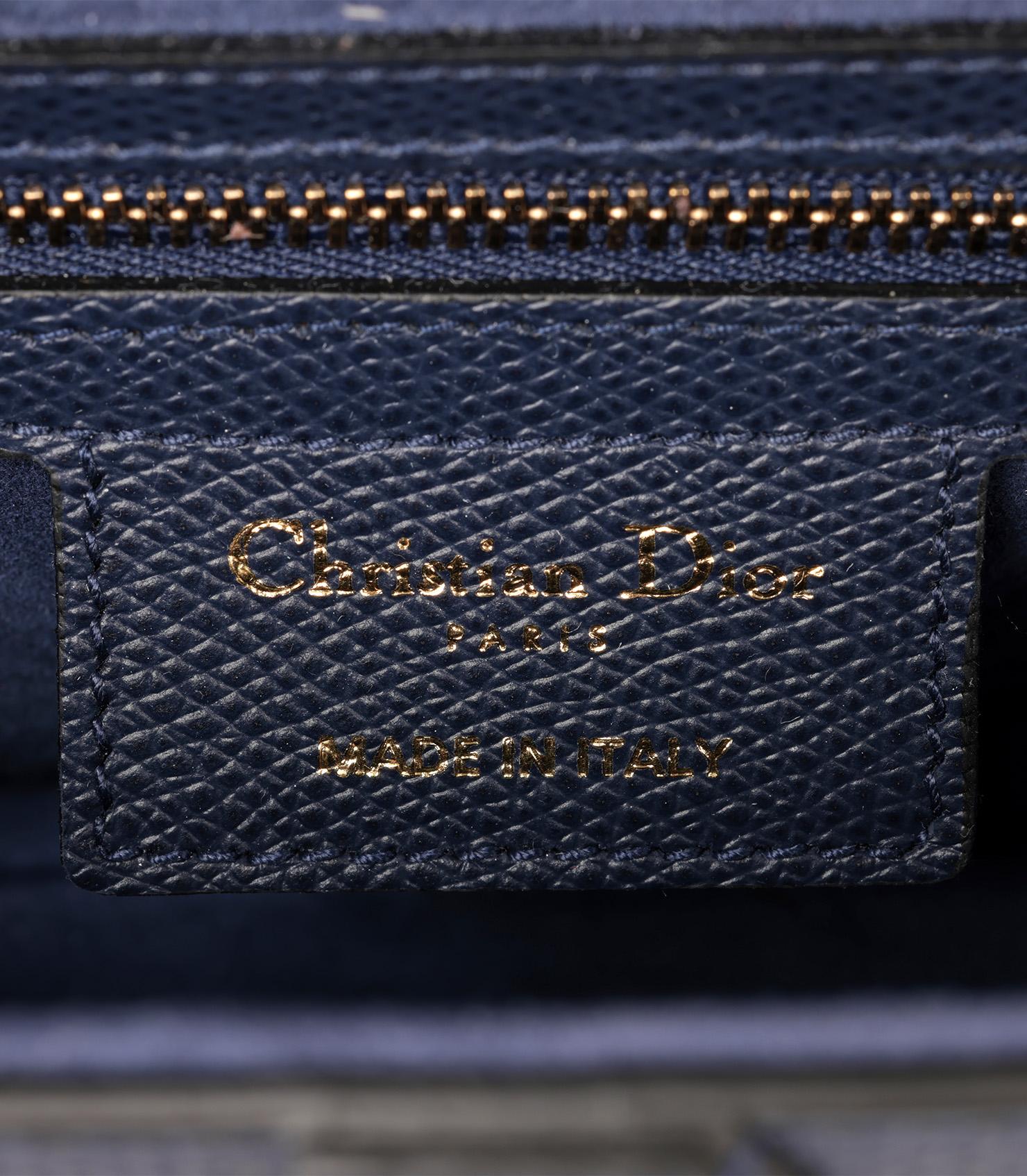 Christian Dior Navy Grained Calfskin Leather Saddle Bag with Shoulder Strap 3