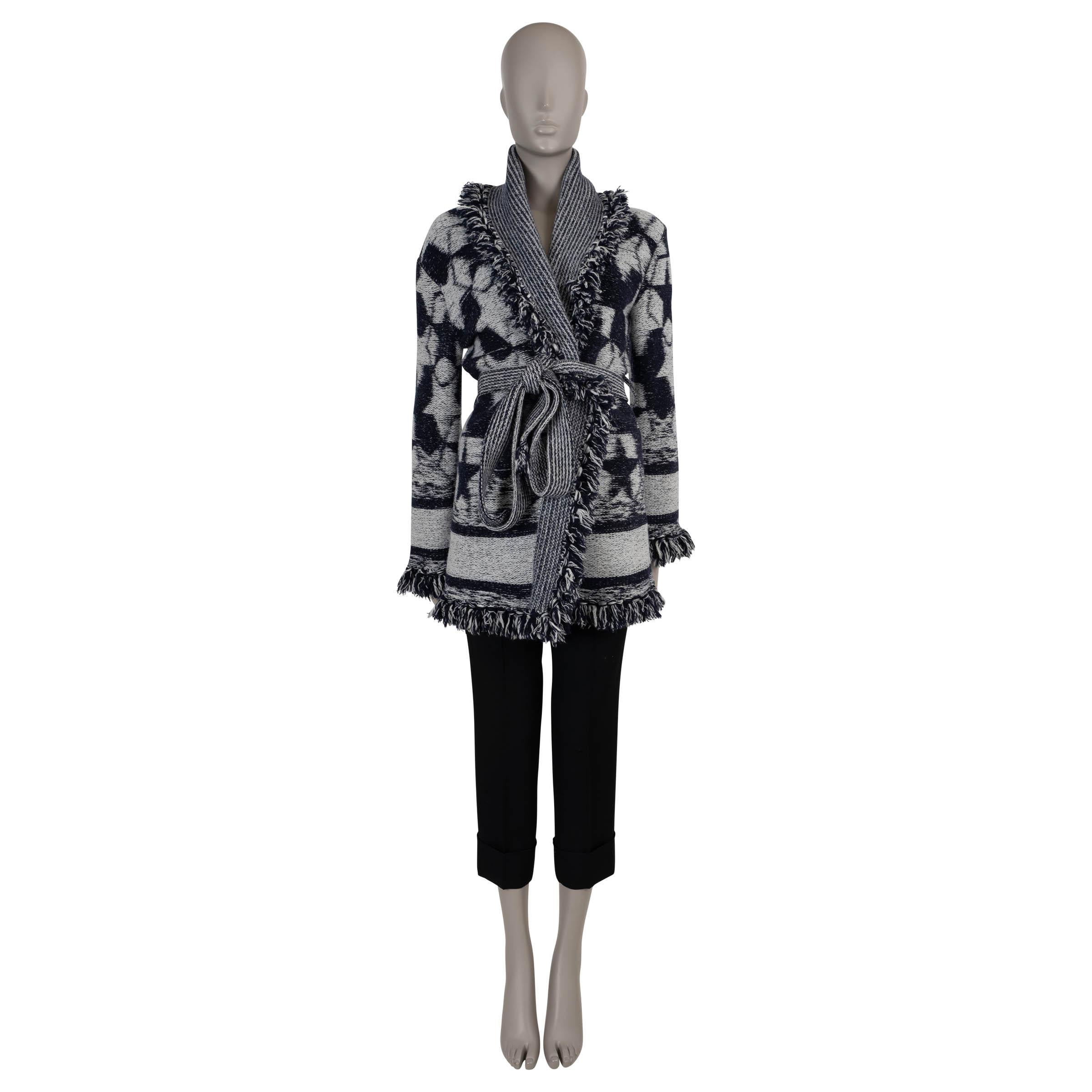 Women's CHRISTIAN DIOR navy & grey wool & cashmere 2022 ETOILE KNIT Jacket XS