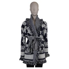 CHRISTIAN DIOR navy & grey wool & cashmere 2022 ETOILE KNIT Jacket XS