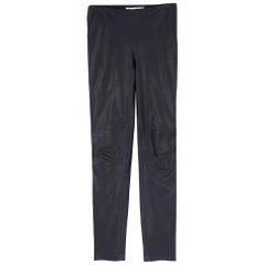 Christian Dior Navy Leather Pants SIZE 38